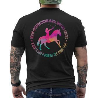 A Girl Who Can Handle A Horse And A Bow Mounted Archery Men's T-shirt Back Print | Mazezy