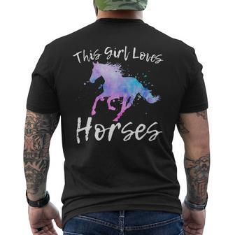 This Girl Loves Horses Equestrian Ridingn Girl Kid Women Men's T-shirt Back Print | Mazezy AU
