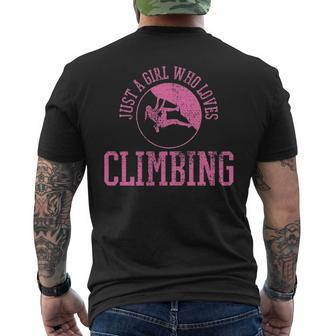 Girl Rock Climbing Bouldering Climber Men's T-shirt Back Print | Mazezy