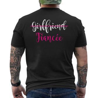 Girlfriend Fiancee Engagement Party Couple Men's T-shirt Back Print - Monsterry