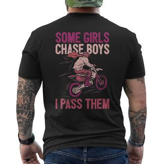 Some Girls Chase Boys Dirt Biker Girl Offroad Motorcycle Men's T-shirt Back Print | Mazezy