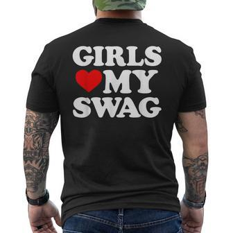 Girls Heart My Swag Girls Love My Swag Valentine's Day Hear Men's T-shirt Back Print - Monsterry AU