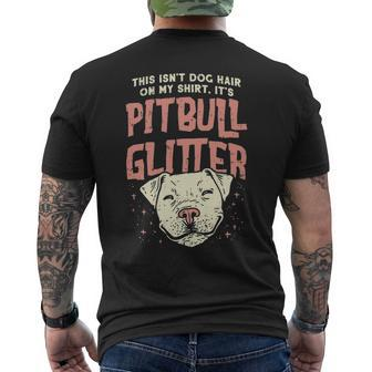 Girls Pitbull Glitter Hair Dog Lover Mom Men's T-shirt Back Print | Mazezy