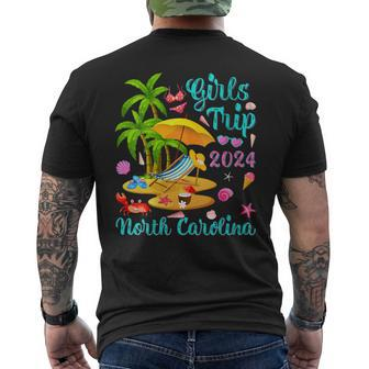Girls Trip 2024 Palm Tree Sunset North Carolina Beach Men's T-shirt Back Print | Mazezy