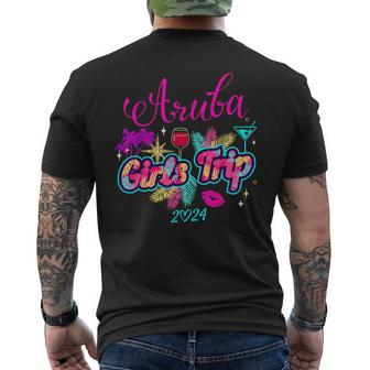 Girls Trip Aruba 2024 Girls Weekend Birthday Squad Men's T-shirt Back Print - Monsterry