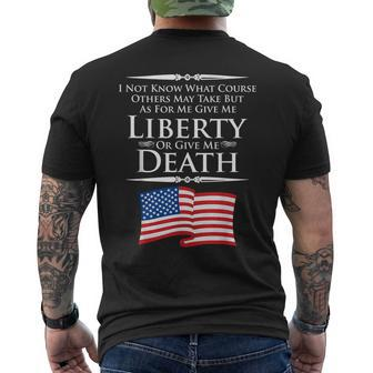Give Me Liberty Or Give Me Death Quotation Men's T-shirt Back Print - Monsterry AU