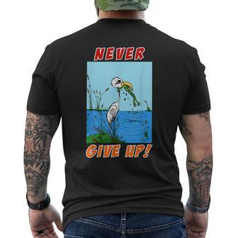 Never Give Up T Men's T-shirt Back Print - Monsterry