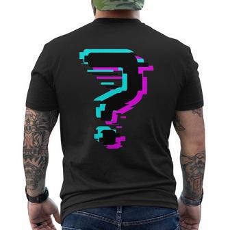 Glitched Fragezeichen T-Shirt mit Rückendruck - Seseable