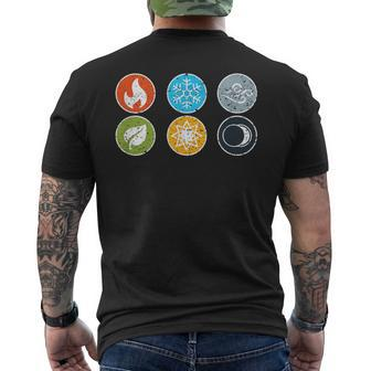 Gloomhaven Elements Symbol Fire Ice Air Earth Light Dark Men's T-shirt Back Print - Monsterry CA