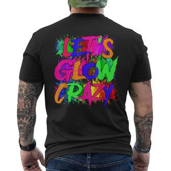 Lets A Glow Crazy Retro Colorful Tie Dye Men's T-shirt Back Print | Mazezy