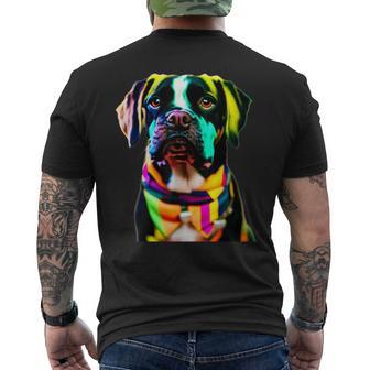 Glow In Style Black Dog Elegance With Colorful Flair Bright Men's T-shirt Back Print - Monsterry DE