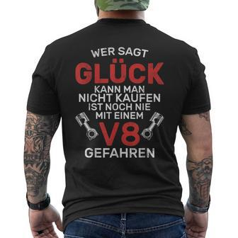 Glück Kann Man Kaufen V8 Motor Werkstatt Tuning T-Shirt mit Rückendruck - Seseable