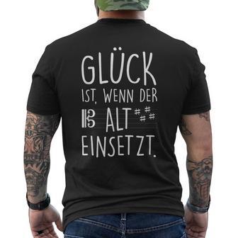 Glück Wenn Alt Einsetz T-Shirt mit Rückendruck - Seseable