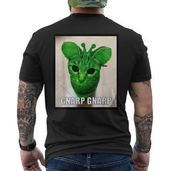 Gnarp Cat Silly Alien Cat Meme Men's T-shirt Back Print - Seseable