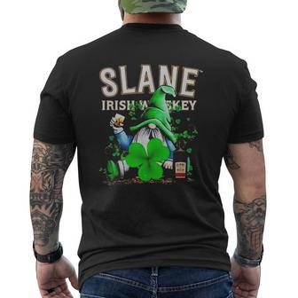 Gnome And Slane Irish Whiskey Shamrock St Patrick’S Day Shirt Mens Back Print T-shirt - Thegiftio UK