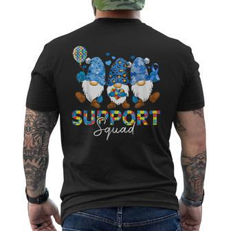 Gnomes Autism Awareness Support Squad Blue Ribbon Men's T-shirt Back Print - Monsterry