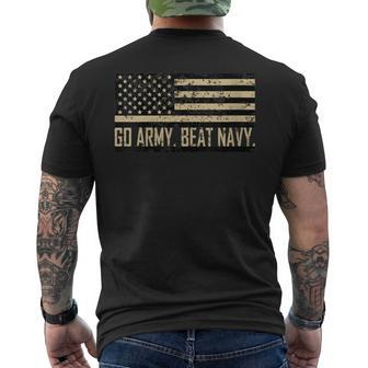 Go Army Beat Navy Flag America's Game Sports Football Fan Men's T-shirt Back Print - Monsterry