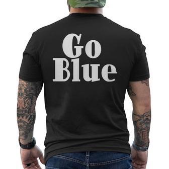 Go Blue Team Spirit Gear Color War Royal Blue Wins The Game Men's T-shirt Back Print - Monsterry DE