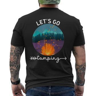 Lets Go Camping Bonfire Summer Friends & Family Mens Back Print T-shirt - Thegiftio UK