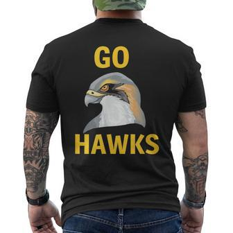 Go Hawks Football Baseball Basketball Cheer School Spirit Men's T-shirt Back Print - Monsterry AU