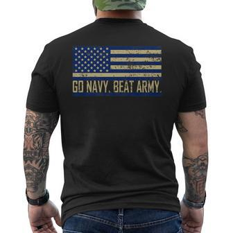 Go Navy Beat Army Flag America's Game Sports Football Fan Men's T-shirt Back Print - Monsterry CA