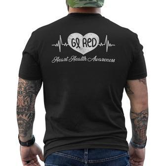 Go Red For Heart Month Awareness Heart Disease Survivor Men's T-shirt Back Print - Monsterry UK