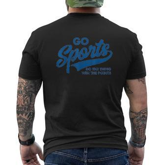 Go Sports Do The Thing Win The Points Blue Mens Back Print T-shirt - Thegiftio UK