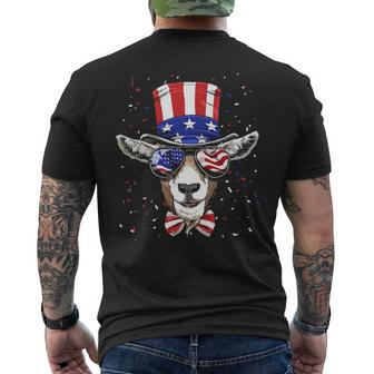 Goat 4Th Of July American Goat Usa Flag Men's T-shirt Back Print | Mazezy