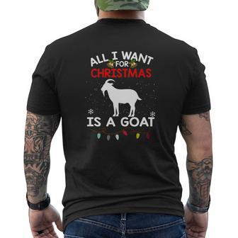 Goat Christmas All I Want For Christmas Is A Goat Mens Back Print T-shirt - Seseable