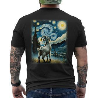 Goat Star Gazer Artistic Van Gogh Style Starry Night Goat Men's T-shirt Back Print - Monsterry CA