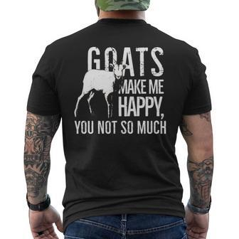Goats Make Me Happy You Not So Much Men's T-shirt Back Print | Mazezy