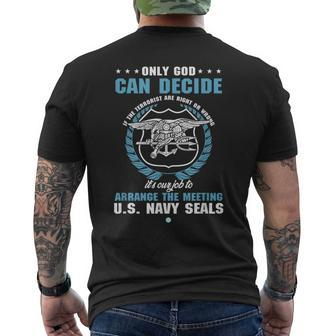 Only God Can Decide Navy Sailor Seal Team Veteran Men's T-shirt Back Print - Monsterry UK