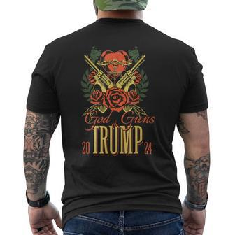 God Guns & Trump 2024 2A Support Short Sleeve Men's T-shirt Back Print | Mazezy
