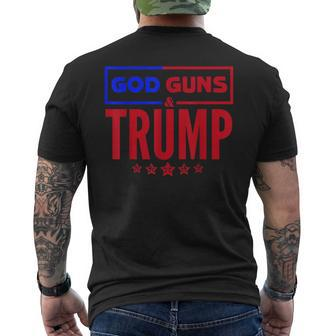 God Guns Trump Donald Trump Men's T-shirt Back Print - Monsterry