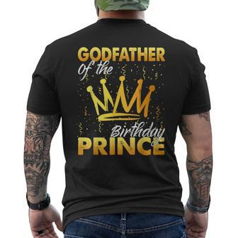 Godfather Of The Birthday Prince Boys Son Birthday Theme Dad Men's T-shirt Back Print - Monsterry DE