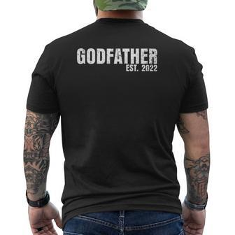 Godfather Est 2022 Father's Day God Dad Announcement Reveal Mens Back Print T-shirt | Mazezy