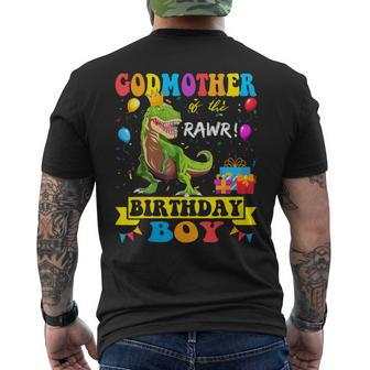 Godmother Of The Birthday Boy T-Rex Rawr Dinosaur Birthday Men's T-shirt Back Print - Monsterry AU