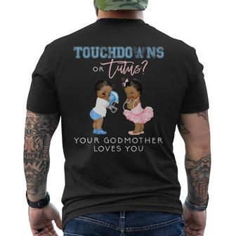 Godmother Gender Reveal Touchdown Tutu Baby Shower Men's T-shirt Back Print - Monsterry