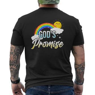 God's Promise A Rainbow Christian Religion Saying Mens Back Print T-shirt - Thegiftio UK