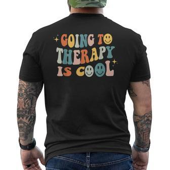 Going To Therapy Is Cool Self Care Mental Health Awareness Men's T-shirt Back Print - Monsterry