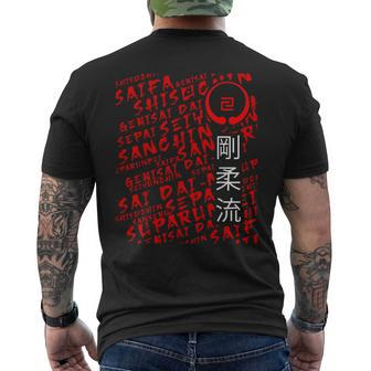 Goju Ryu Karate Kata Martial Arts Japanese Kanji Men's T-shirt Back Print - Seseable