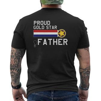 Gold Star Father Proud Military Family Mens Back Print T-shirt | Mazezy UK