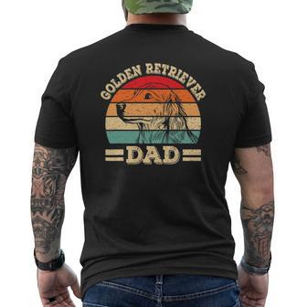 Golden Retriever Dad Dog Lover Retro Vintage Mens Back Print T-shirt | Mazezy