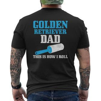 Golden Retriever Dad Dog Hair Golden Retriever Mens Back Print T-shirt | Mazezy