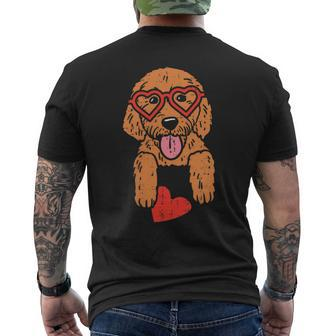 Goldendoodle Heart Pocket Cute Valentines Day Dog Lover Men's T-shirt Back Print - Monsterry