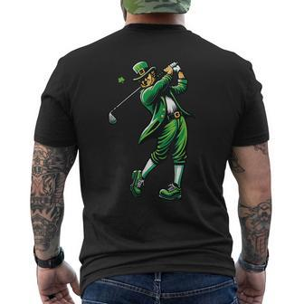 Golf St Patrick's Day Irish Leprechaun Golfer Golfing Men's T-shirt Back Print | Mazezy AU