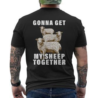 Gonna Get My Sheep Together Mens Back Print T-shirt - Thegiftio UK