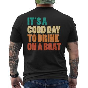 Good Day To Drink On Boat Retro Pontoon Boater Dad Women Men's T-shirt Back Print | Mazezy DE