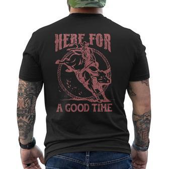 Here For A Good Time Cowboy Cowgirl Western Country Music Men's T-shirt Back Print - Monsterry CA