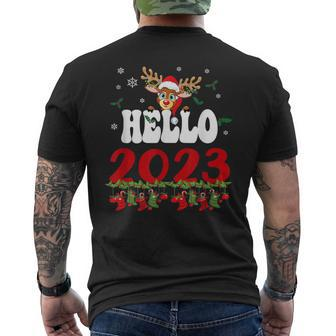 Goodbye 2022 Hello 2023 Happy New Year Christmas Xmas Groovy Mens Back Print T-shirt | Seseable CA